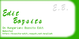 edit bozsits business card